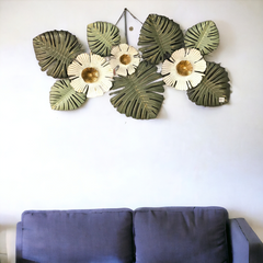 Metal Wall Hanging Green Leaf