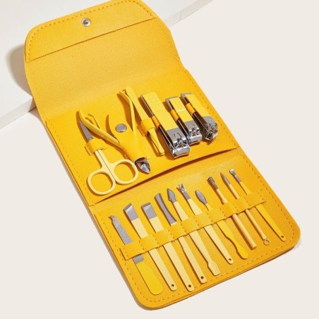 16 Pieces Set Nail Care Tools -Yellow
