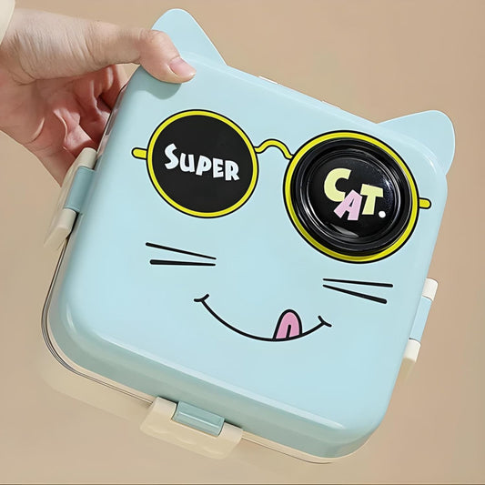 Super Cat Design Bento Lunch Box-Sky Blue