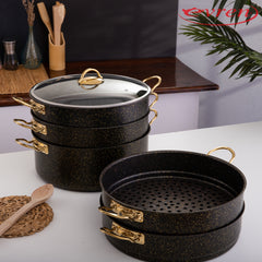 5 Layer Marble Coating Steamer Pot 32cm