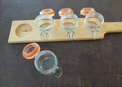 4 Pc Jar Set With Wooden Tray