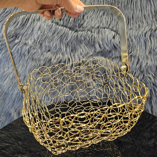 Golden Fruit Serving Basket (Minor Damage)