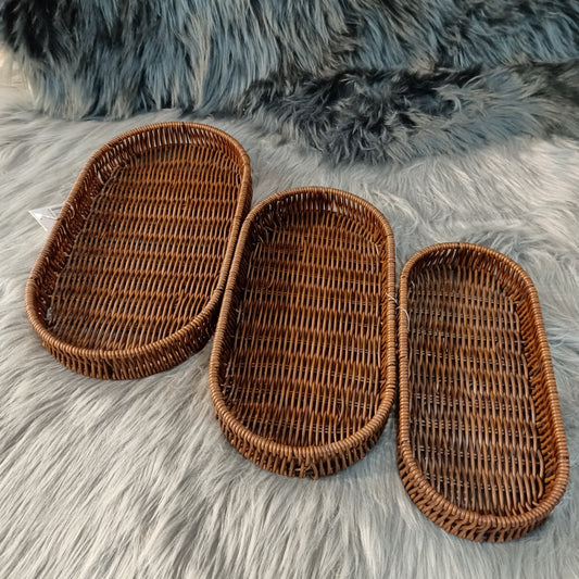 3 Pc Cane basket Set (Round)