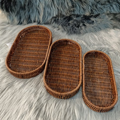 3 Pc Cane basket Set (Round)
