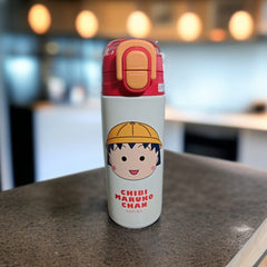 Cartoon-Themed Steel Water Bottle-Red and White