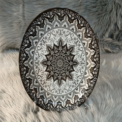 Melamine Oval Tray Black Flowers