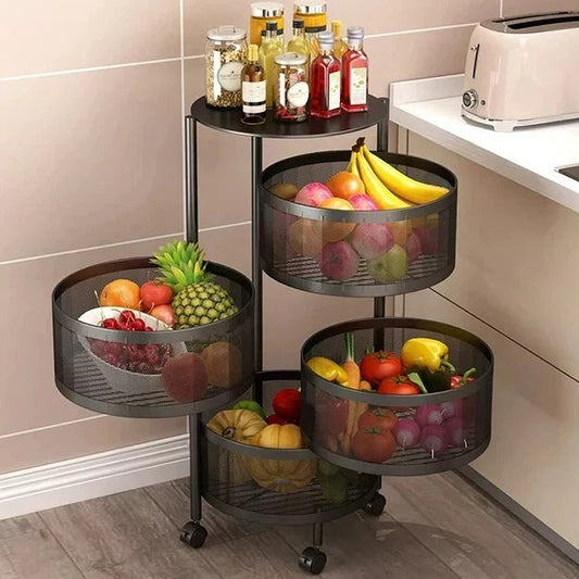 Premium 4 Layer Trolly Rotatable - Round