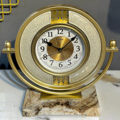 Round Marble Design Table Clock