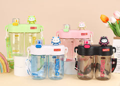 Dual-Slot Water Bottle-Green