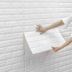 3D Brick Design Wall Sheet (1MM)-White