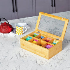 Bamboo Tea Box Organizer