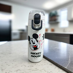 Cartoon-Themed Steel Water Bottle -White