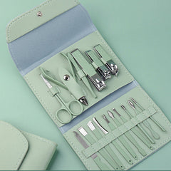 16 Pieces Set Nail Care Tools -Light Green