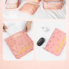 6 Pcs Waterproof Travel Storage Bag (Pink Cherry)