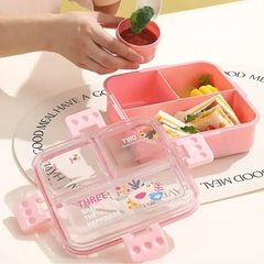 3-Compartment Lunch Box-Pink