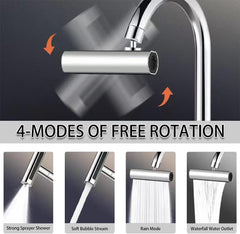 4 in 1 Waterfall Kitchen Faucet, 360° Swivel Faucet