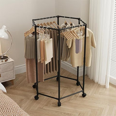 360 Rotating Hexagonal Clothes Rack