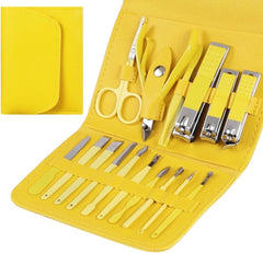 16 Pieces Set Nail Care Tools -Yellow