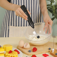 2in1 USB Rechargeable Coffee Beater-Black