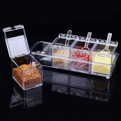 Acrylic Seasoning Rack Spice Pots