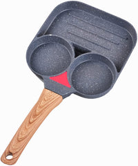 3 Slot Frying Pan Medium-Black