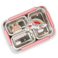 Stainless Steel Kids Lunch Box-Pink