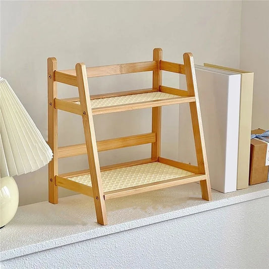 2 Tier Wooden Countertop Storage Organzier