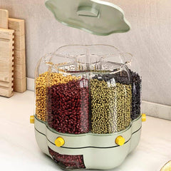 6 Compartment Grain Storage Box Small -Green