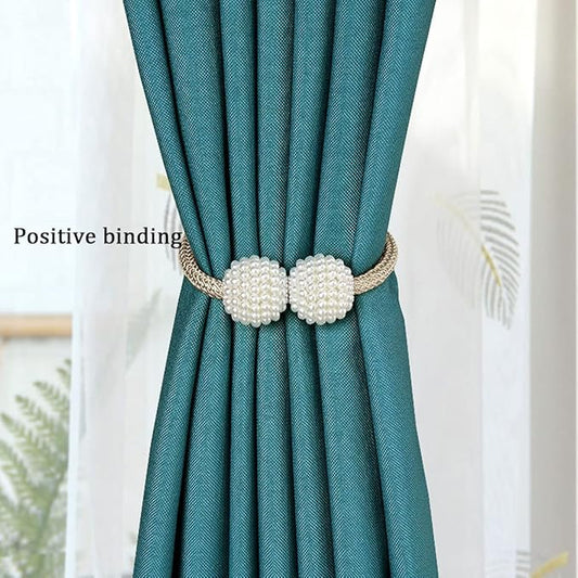 2 Pcs Curtain Holders Punch-Free Thick Rope