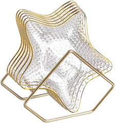 8 Pcs Gold Dessert Plates (Star)