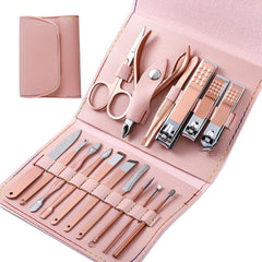 16 Pieces Set Nail Care Tools -Pink