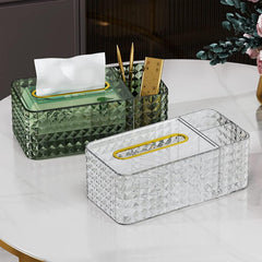 Diamond Pattern Tissue Box-White