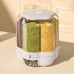 6 Compartment Grain Storage Box Large -White