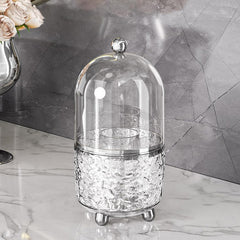 Rotating Makeup Brush Holder with Lid-Light Grey