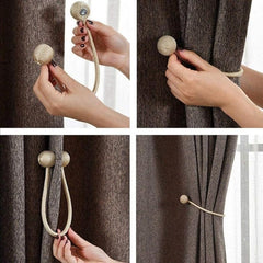 2PCS/Pair Magnetic Curtain Tiebacks (Golden)