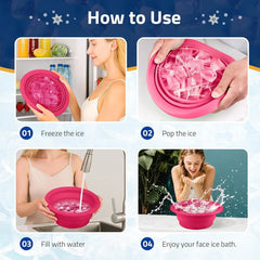 2-in-1 Collapsible Silicone Facial Ice Bath Backet