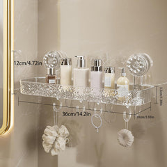 Luxury Style Glacier Pattern Suction Cup Shelf