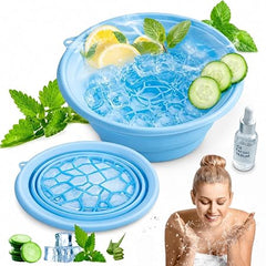 2-in-1 Collapsible Silicone Facial Ice Bath Backet