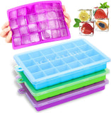 24 Holes Silicone Ice Cube Tray With Cover