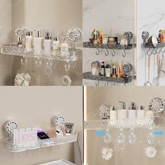 Luxury Style Glacier Pattern Suction Cup Shelf