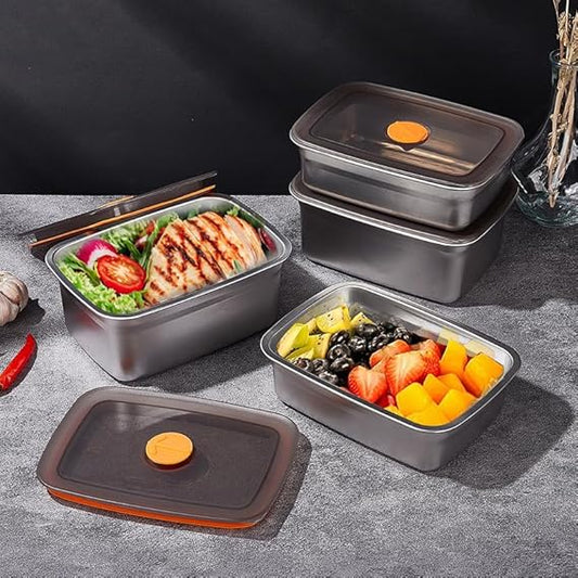 4 Pcs Stainless Steel Food Container