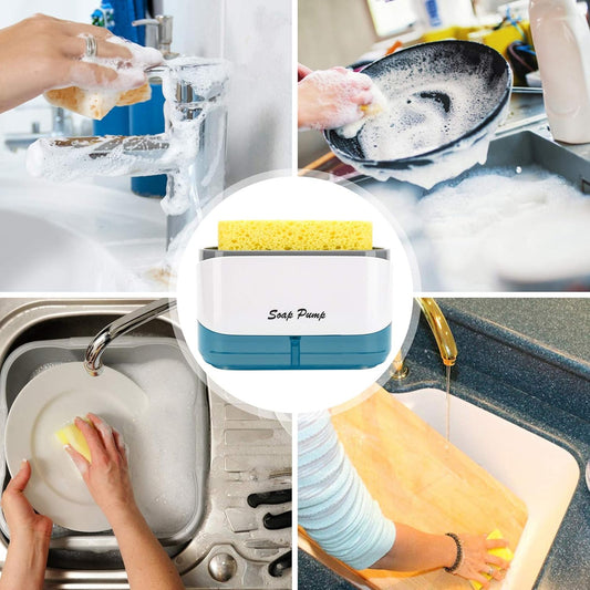 Kitchen Soap Dispenser with Sponge Holder