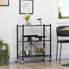 3 Layer Foldable Kitchen Storage Trolley