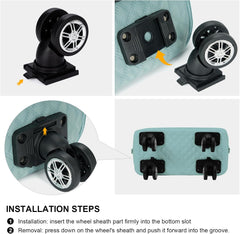 Expandable Duffel Bag with Rolling Wheels-Light Green