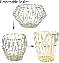 Multipurpose Metal Golden Foldable Basket