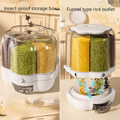 6 Compartment Grain Storage Box Large -White