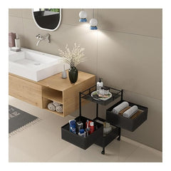 3 Tiers Rotatable Storage Trolley - Square