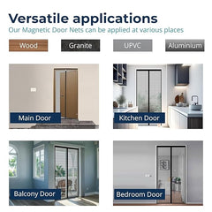 Magnetic Mosquito Net for Door Black