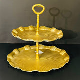 2 Tier Golden Pastry Tray (Round)