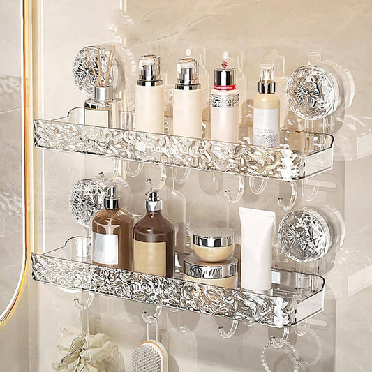 Luxury Style Glacier Pattern Suction Cup Shelf